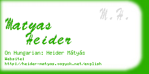 matyas heider business card